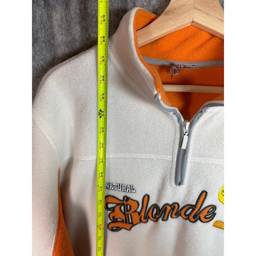 Vintage Y2K Tweety Natural Blonde 1/4 Zip Large White Looney Tunes Mens - Picture 5 of 6